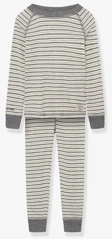 T-shirt e leggings MATBELA para criança MINI A TURE riscas cinzentas