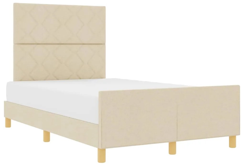 Cama vidaXL Creme 120x200 cm em Tecido