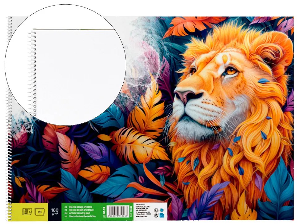 Bloco de Desenho Artistico Espiral 460x325mm 20 Folhas 180 gr Sem Esquadria