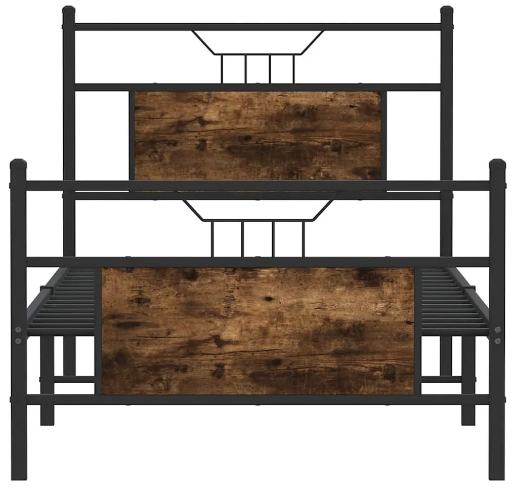 Estrutura cama s/ colchão derivados de madeira carvalho fumado