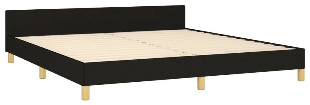 Estrutura de cama sem colchão 160x200 cm tecido preto