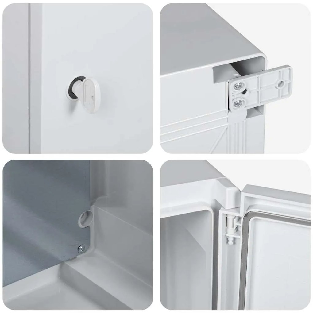 Armário de Controle IP65 à Prova d'Água Cinza 40x20x60 cm Plástico ABS