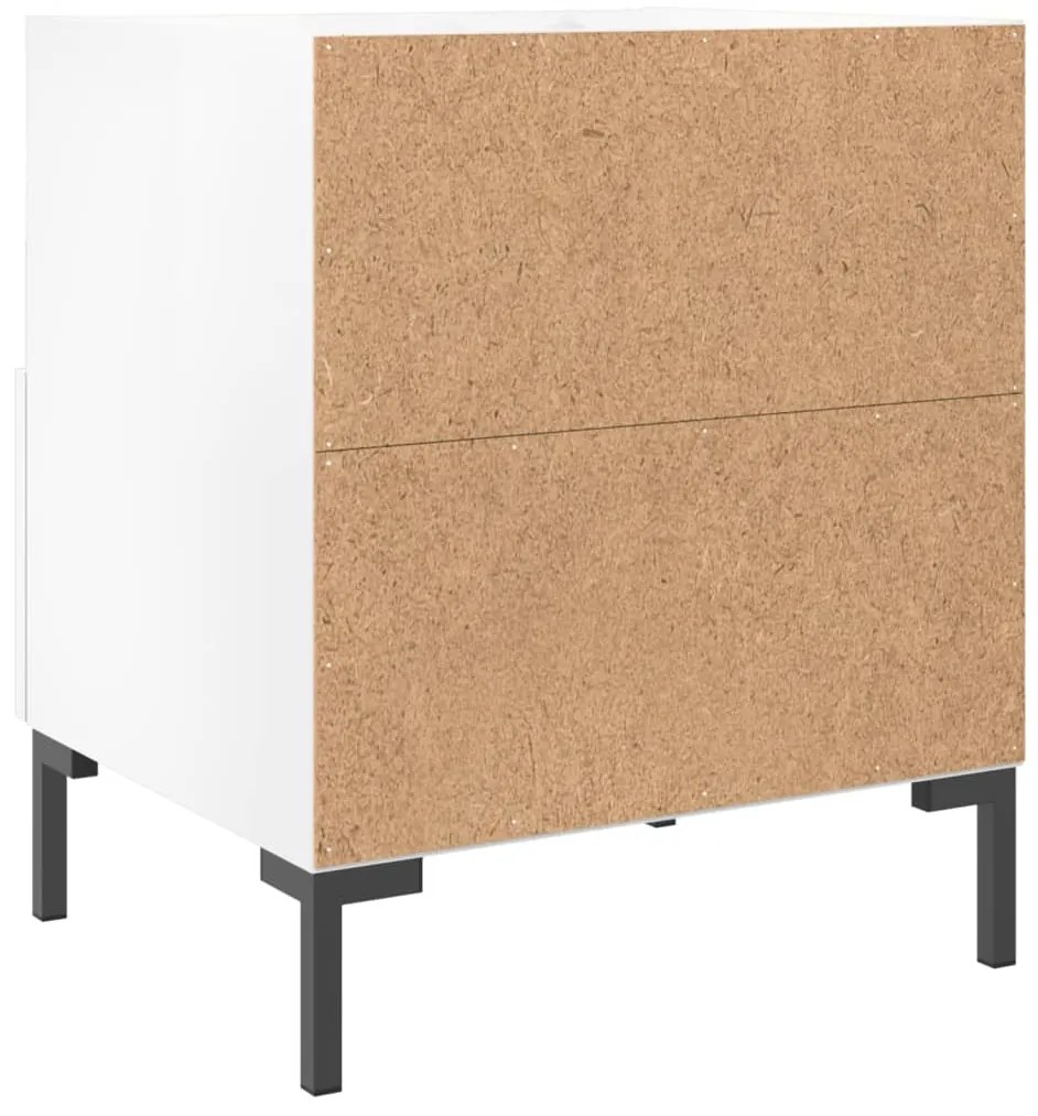 Mesa de cabeceira derivados de madeira branco brilhante