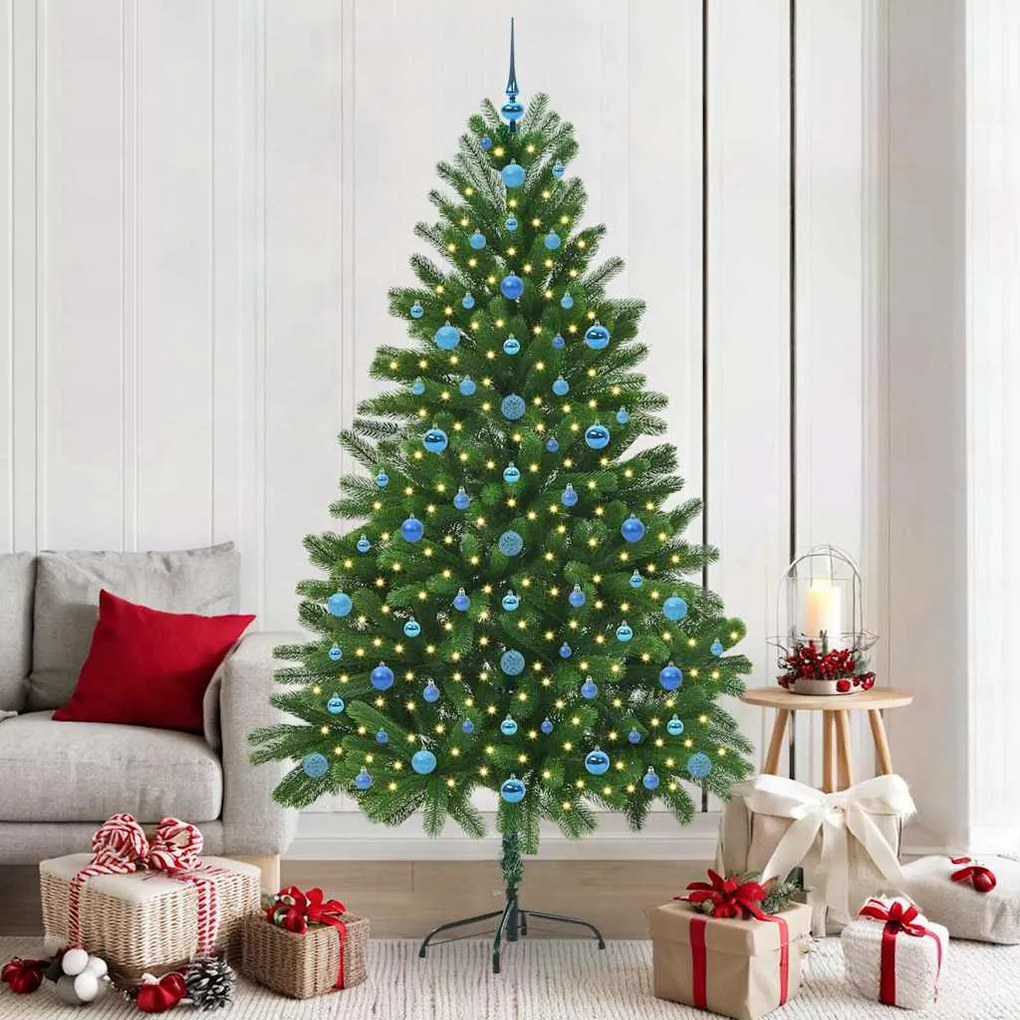 vidaXL Árvore de Natal com 300 LEDs com suporte Verde 210 cm PE