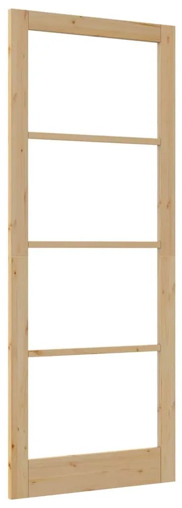 Porta Interior com Vidro "ORKDAL" 93x232x4 cm Madeira Sólida de Pinhei