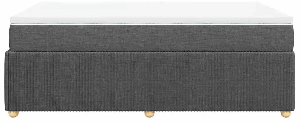 Cama boxspring com colchão 120x190 cm tecido cinzento-escuro
