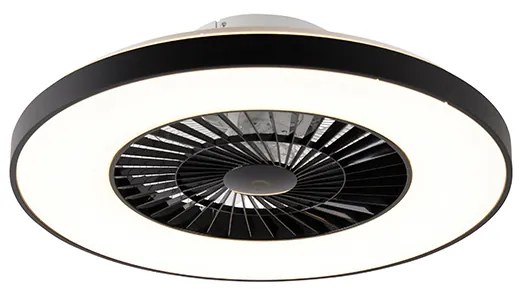 Ventilador de teto preto com efeito estrela 60cm incl. LED regulável com controle remoto - Climo Moderno