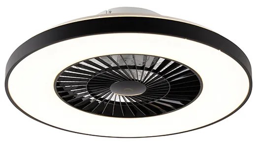 Ventilador de teto preto incl. LED com efeito estrela regulável - Climo Moderno