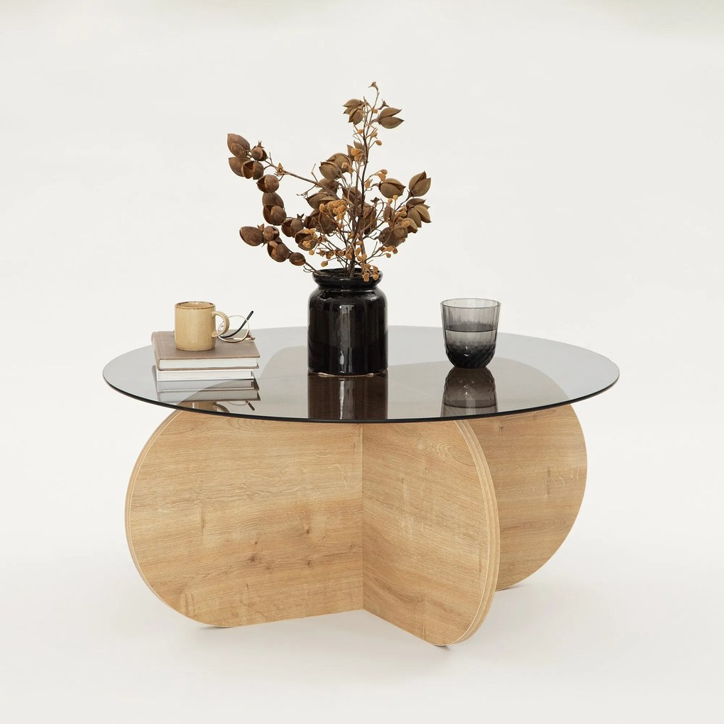 Mesa de Café Bubble – Carvalho Fumado – 75x35x75 cm