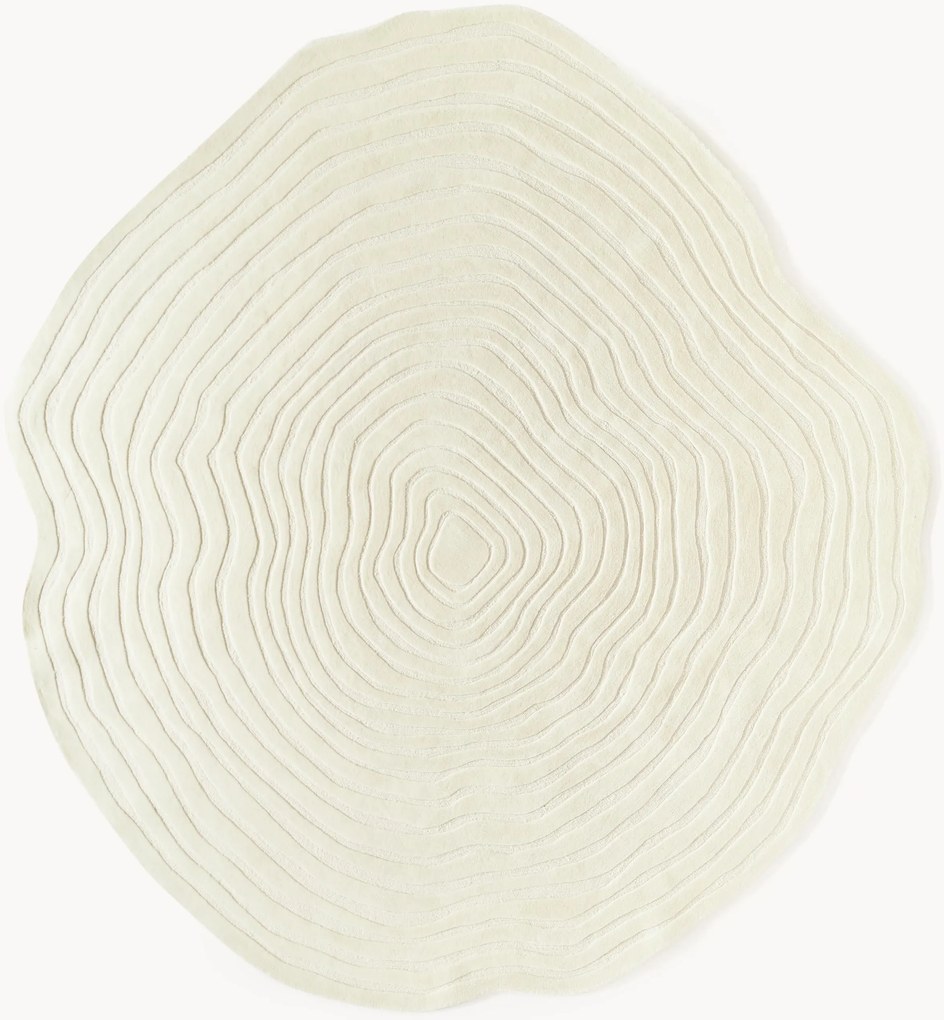 Tapete em lã artesanal com forma orgânica Niria