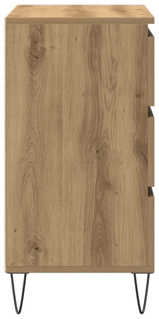 Sideboard vidaXL com Gavetas Carvalho Artesanal 60x35x70 cm Madeira de