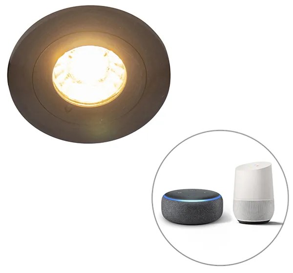 LED Foco embutido inteligente moderno preto redondo incl. WiFi GU10 IP54 - Xena Moderno