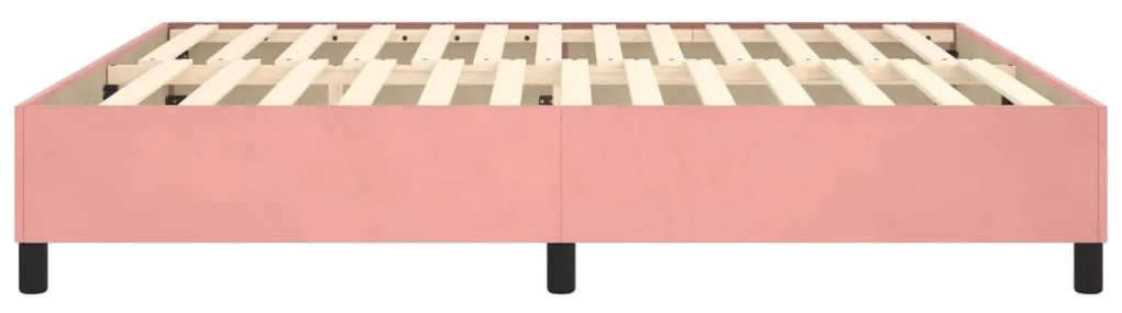 Estrutura de cama 160x200 cm veludo rosa