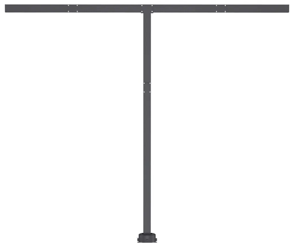 Toldo retrátil manual com LED 300x250 cm azul e branco