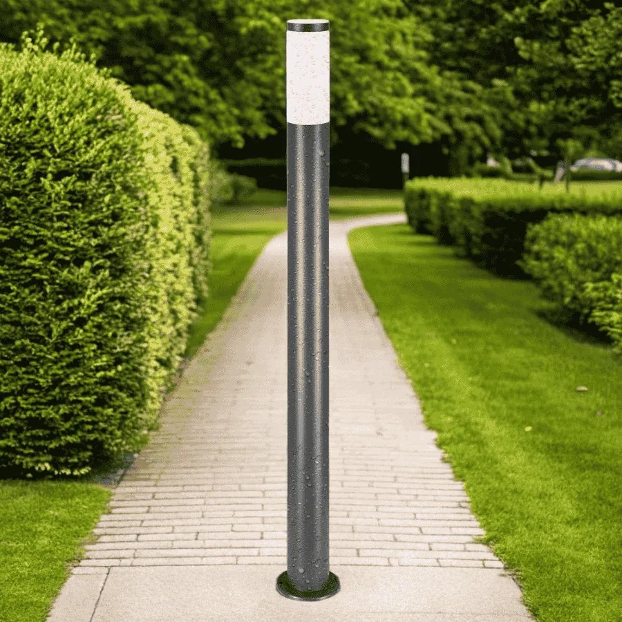 Candeeiro de jardim caminho Ivy em aço inoxidável 1000 x 76 mm com sensor antracite