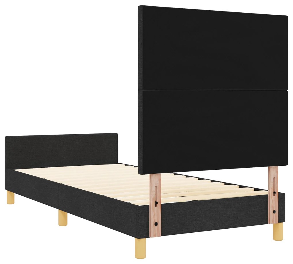 Cama Preta 90x200 cm em Tecido