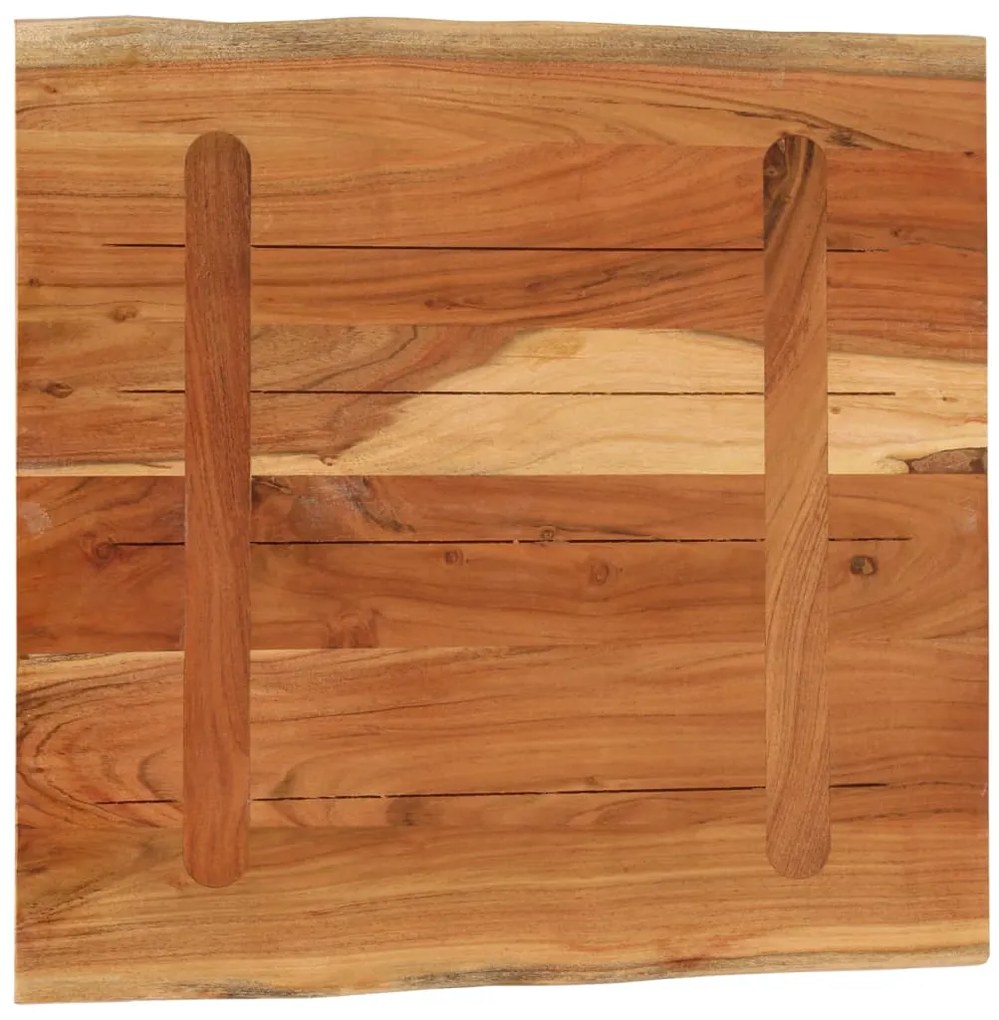 Tampo de mesa retangular borda viva 80x80x2,5 cm acácia maciça