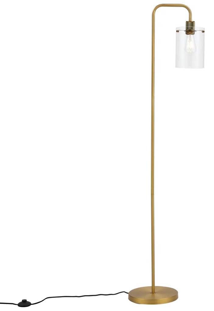 Candeeiro de pé de design bronze com vidro transparente - Domo Moderno