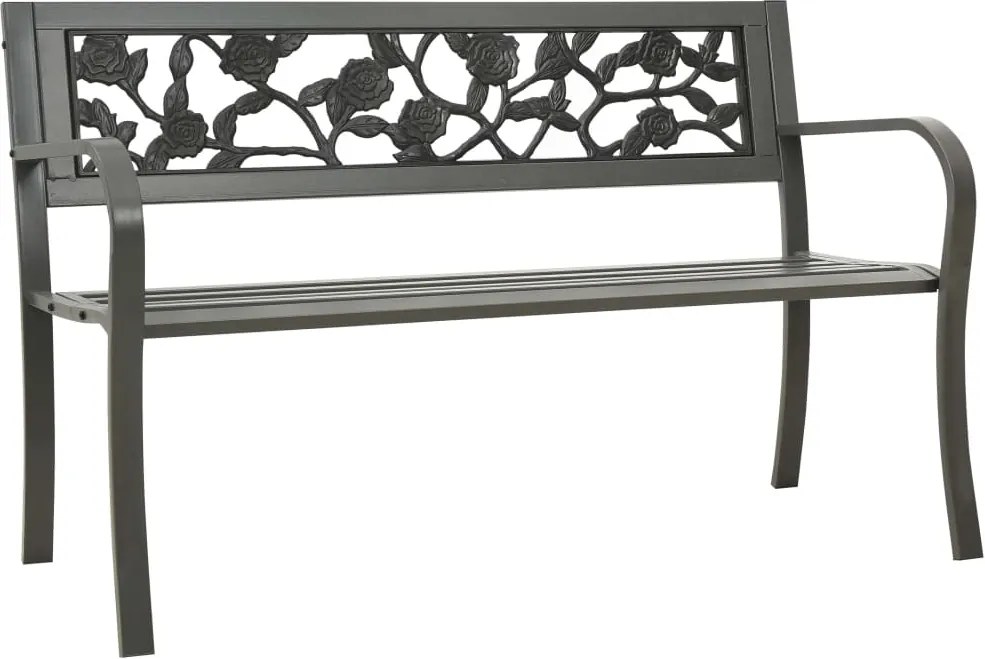 vidaXL Banco de jardim 125 cm aço cinzento