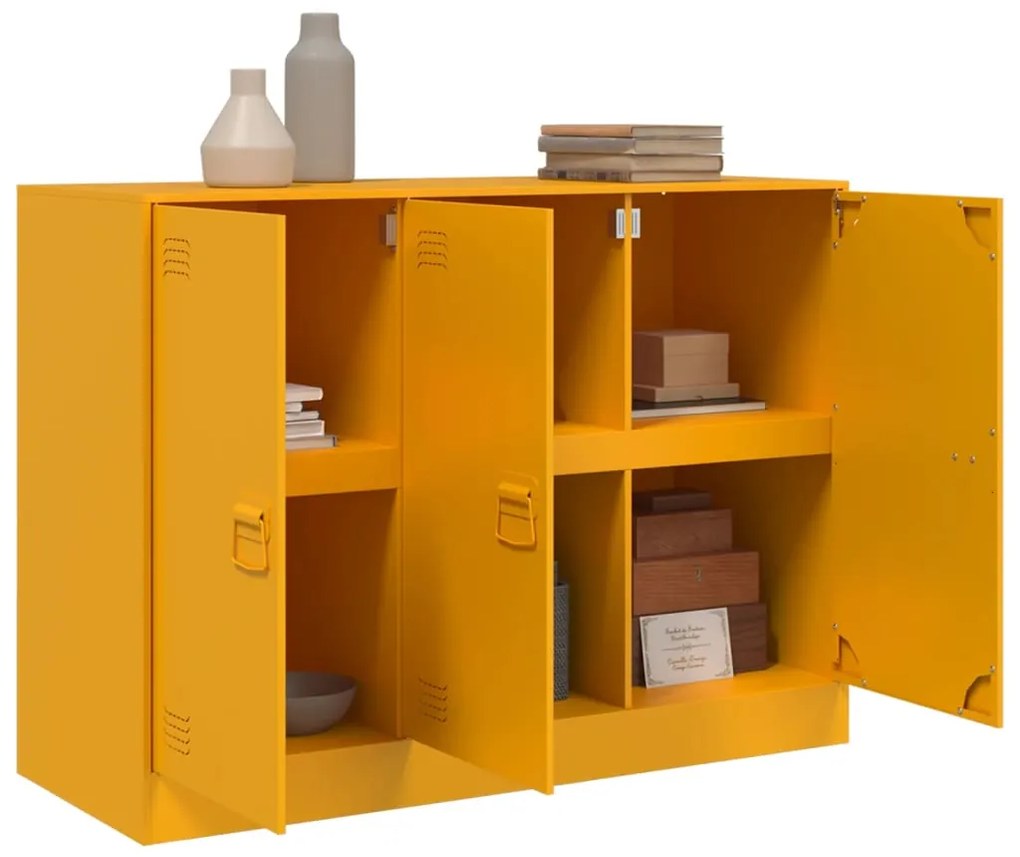 Aparador 99x39x73 cm aço amarelo mostarda