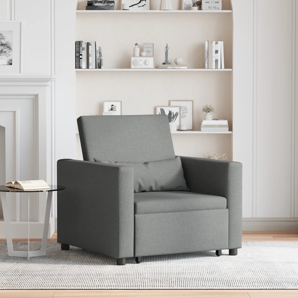 vidaXL Sofá Cama 3 em 1 Conversível Tecido Cinza Escuro