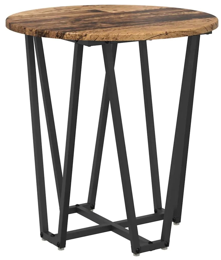 Mesa de Apoio 2 pcs de Madeira Velha, Engenharia de Madeira e Metal
