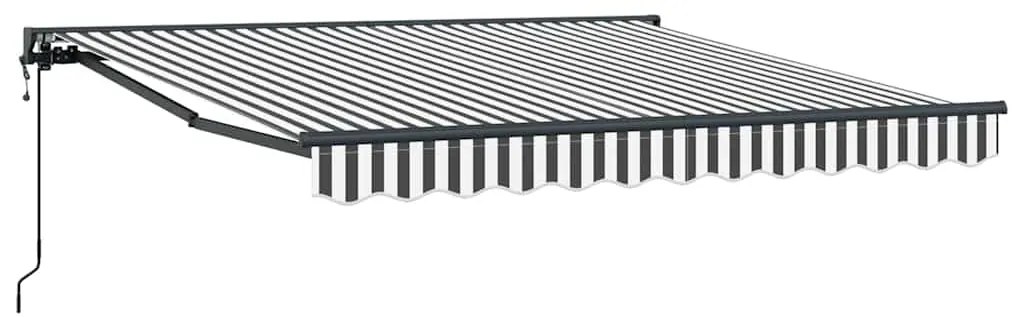 Toldo Retrátil Antracite e Branco 300x250 cm Tecido e Metal