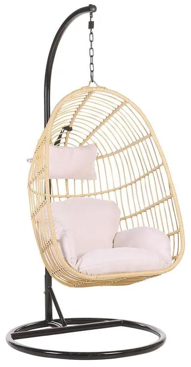 Cadeira suspensa com suporte em rattan cor natural CASOLI Beliani