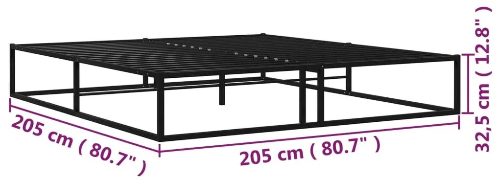 Estrutura de cama 200x200 cm metal preto