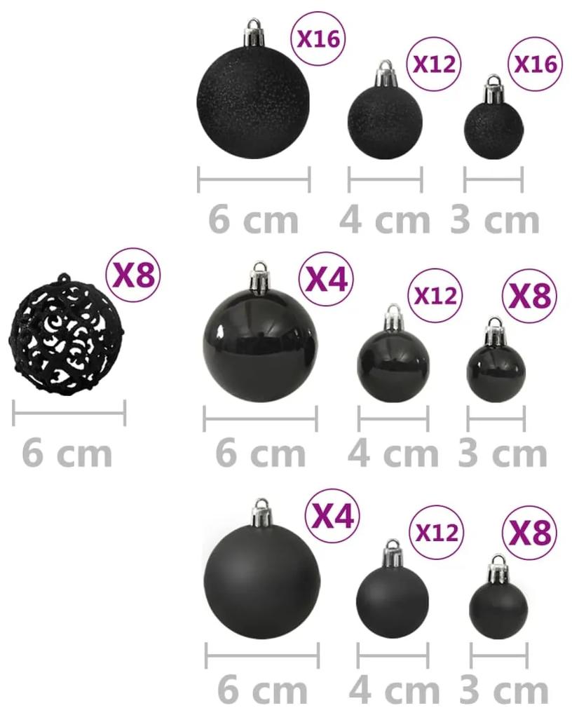 Conjunto de bolas de natal 100 pcs preto