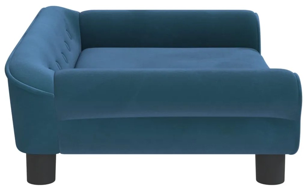 Cama para cães 70x48x22 cm veludo azul