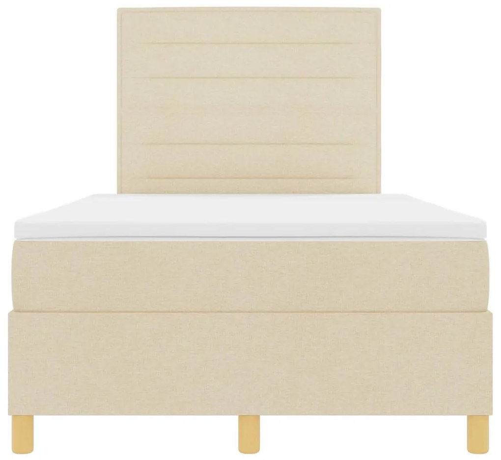 Cama Box com Colchão &amp; LED Creme 120x190 cm Tecido
