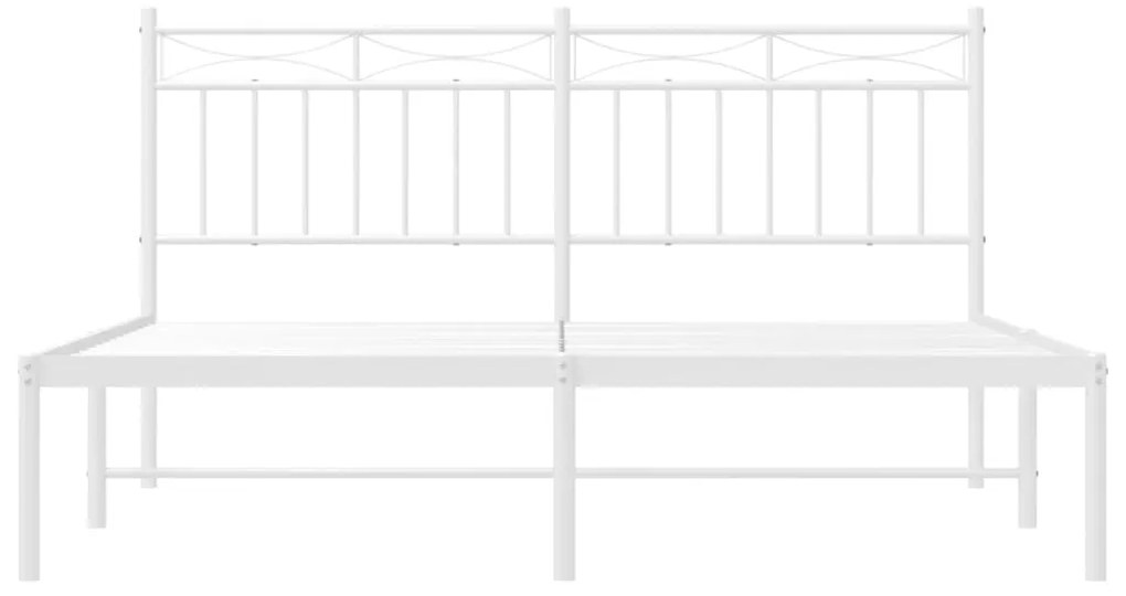 Estrutura de cama com cabeceira 150x200 cm metal branco