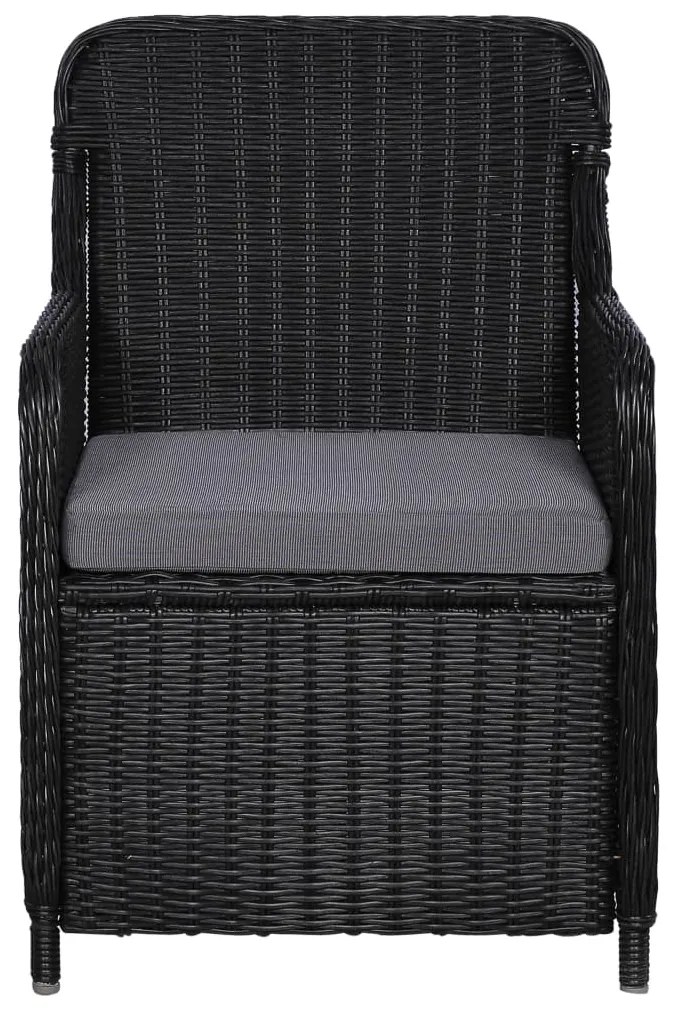 5 pcs conjunto de jantar para jardim preto