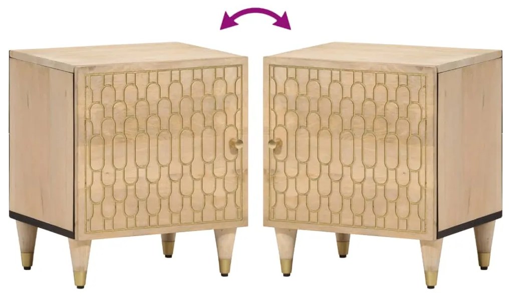 Mesa de cabeceira 40x33x46 cm madeira de mangueira maciça