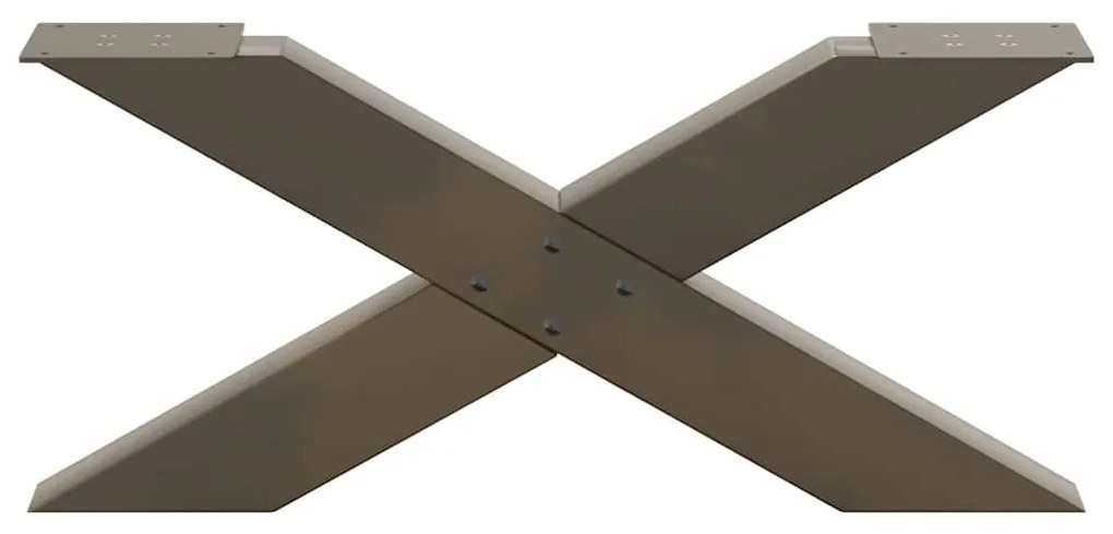 Pés para mesa de centro em formato de X, 2 peças, aço natural, 70x(30-