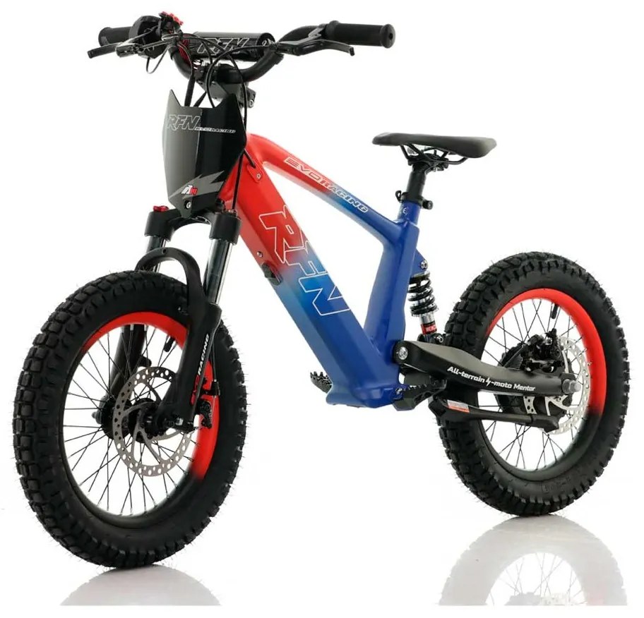 Bicicleta elétrica infantil 350W 16" Roan RXF Evo-S Azul e Vermelha