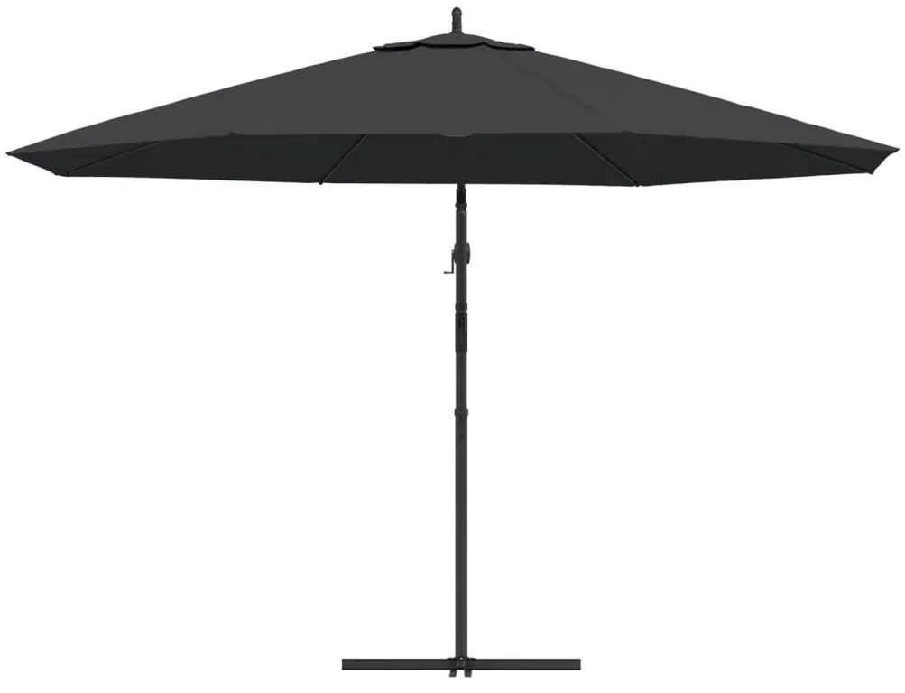 Guarda-sol de jardim cantilever c/ poste alumínio 350 cm preto