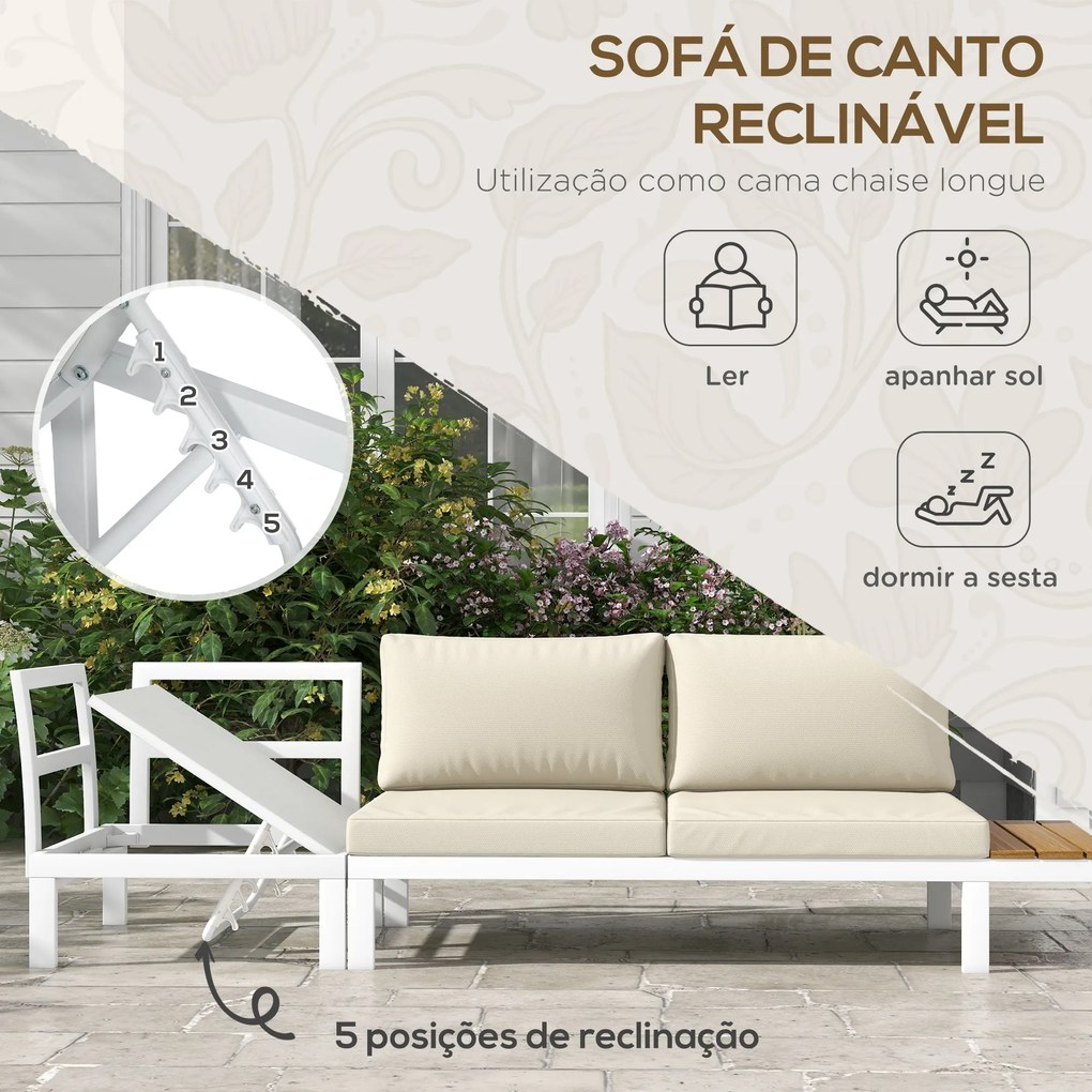 Outsunny Conjunto de Móveis de Jardim 4 Peças Jogo de Móveis de Terraç