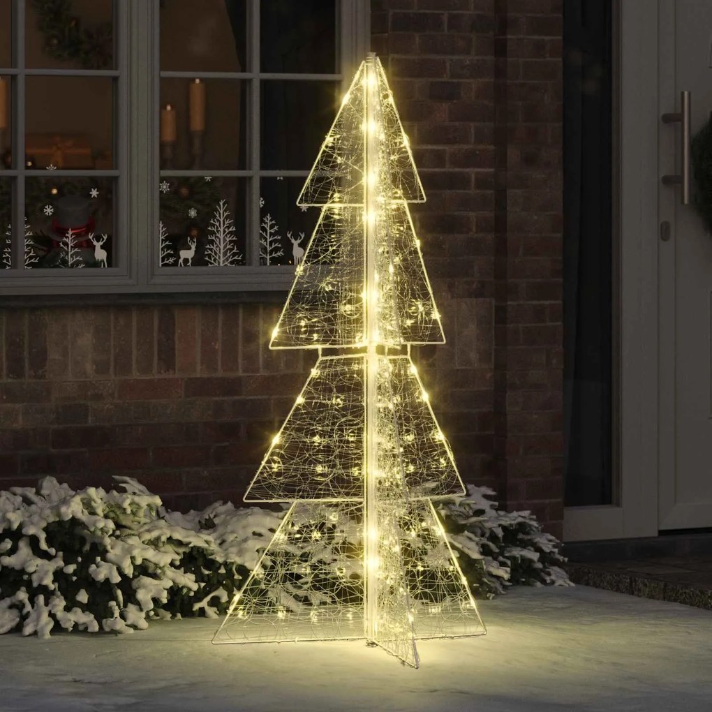 vidaXL Árvore de Natal com 160 LEDs Branco quente 150 cm Acrílo