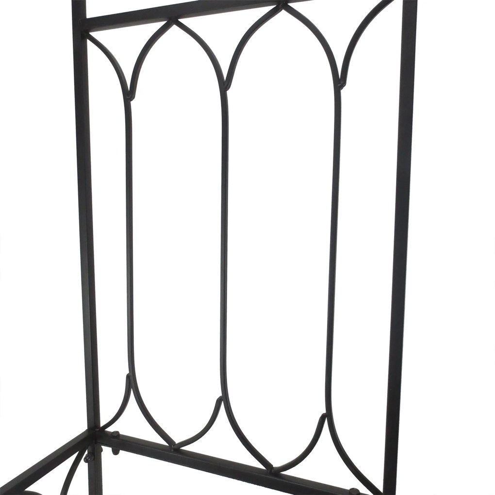 Arco de jardim com banco de metal suporte para plantas trepadeiras e r
