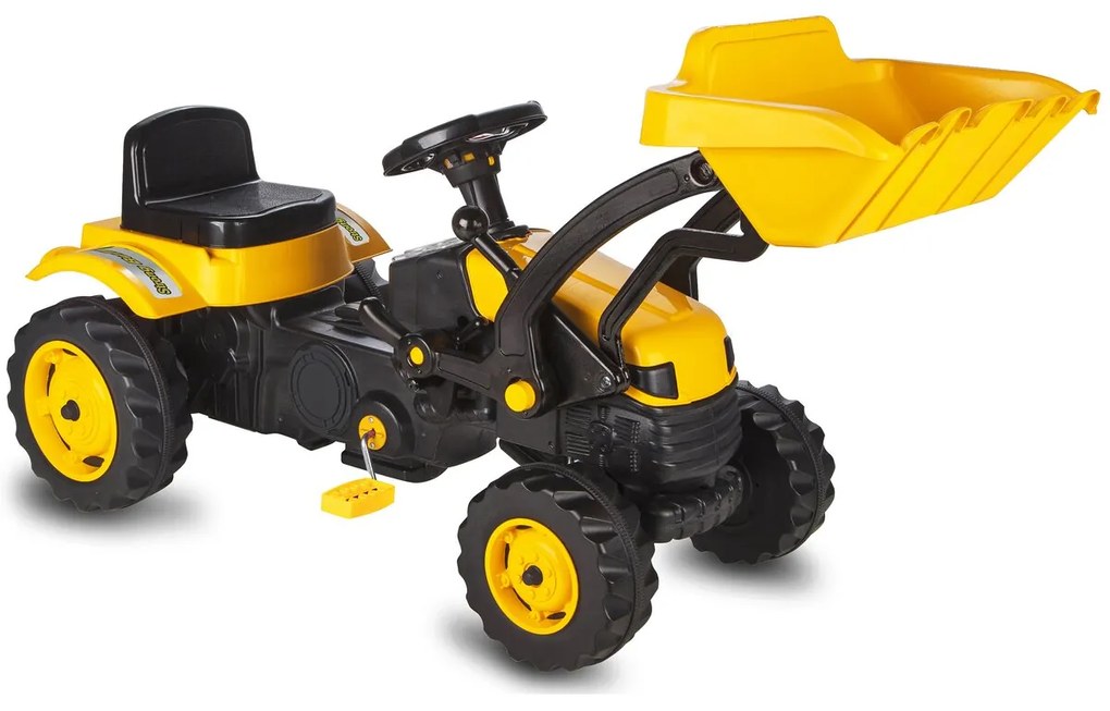 Tractor a pedais para crianças com pá Strong Bull Amarelo