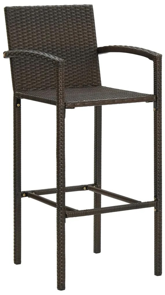 9 pcs conjunto de bar para jardim castanho