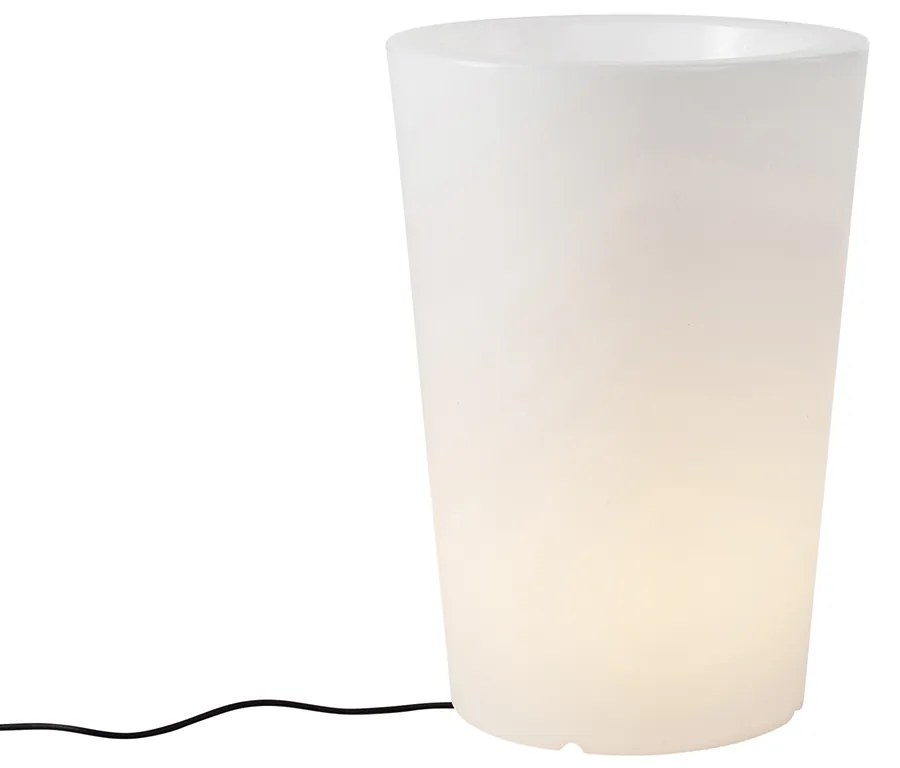 Candeeiro de chão exterior branco 60 cm vaso de flores IP44 - Verano Moderno