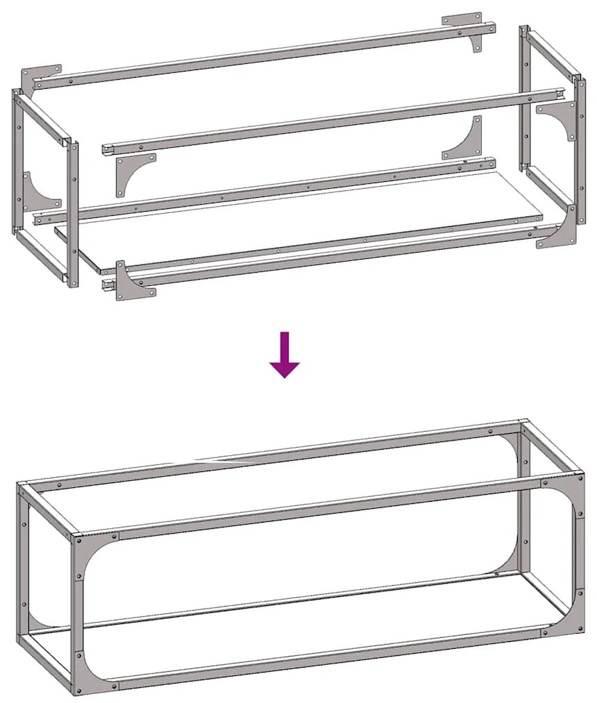 Suporte para lenha 25x25x80 cm aço laminado a frio branco