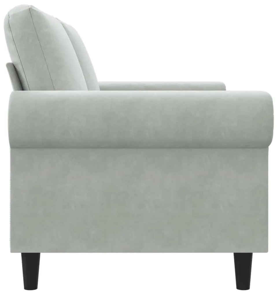 Sofá de 2 lugares 140 cm veludo cinza-claro