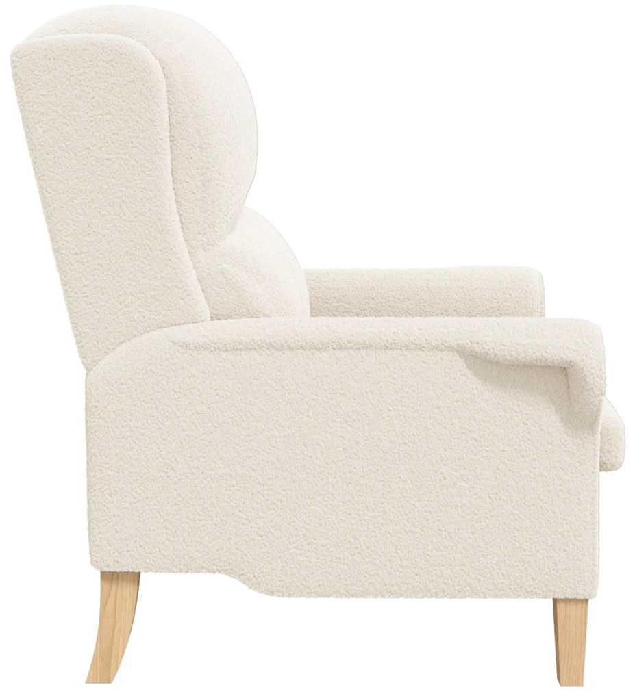 Poltrona Ergonómica Creme Tecido, Madeira Padrão Ergonómica