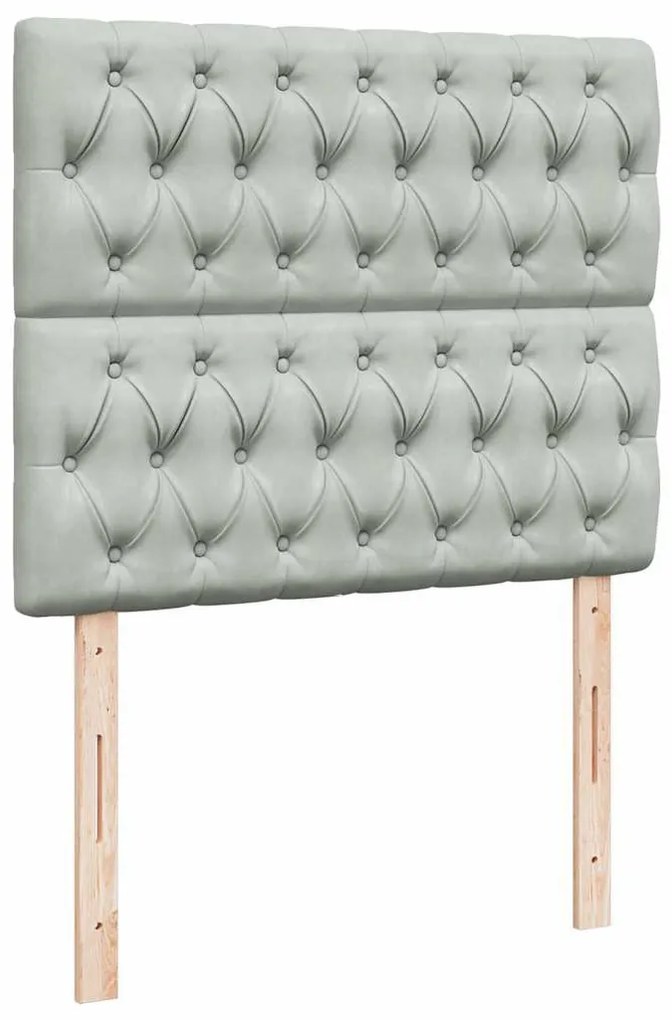 Cama boxspring c/ colchão 120x200 cm veludo cinzento-claro