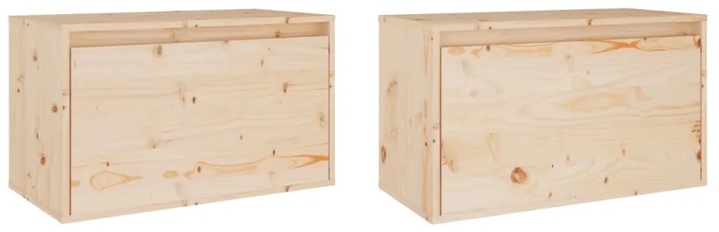 Armários de parede 2 pcs 60x30x35 cm madeira de pinho maciça