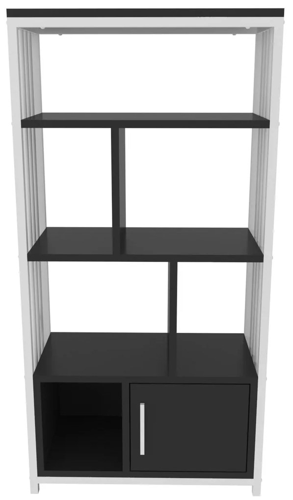 Estante Valero – Preto e Branco – 60 cm x 120 cm x 29,6 cm
